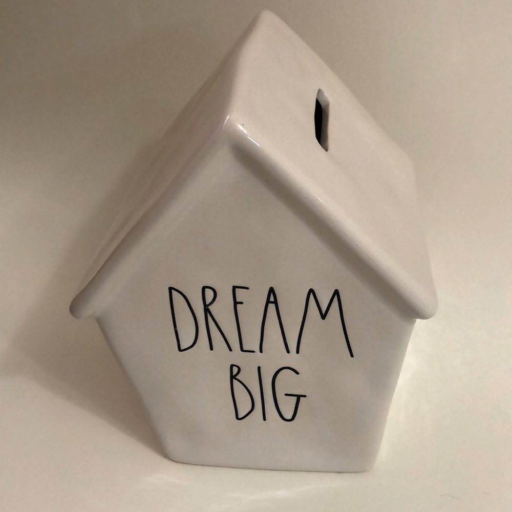 RAE DUNN rare “DREAM BIG” birdhouse bank